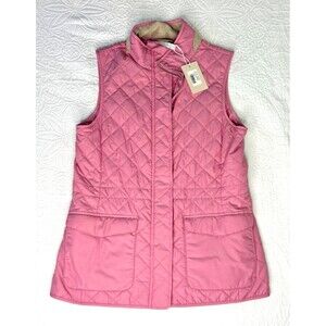 Peter Millar Golf Womens Addison Quilted Travel Full Zip Golf Vest Rose‎ SM NEW